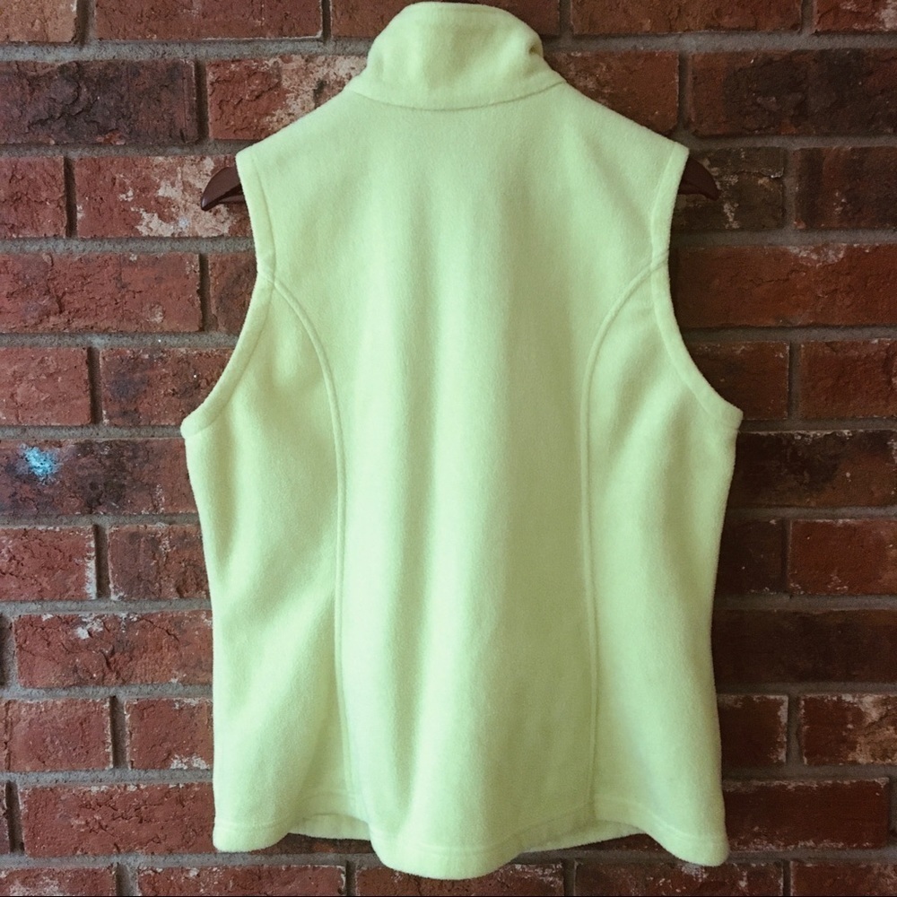 Columbia Yellow Green Fleece Zipper Vest - Picture 7 of 7